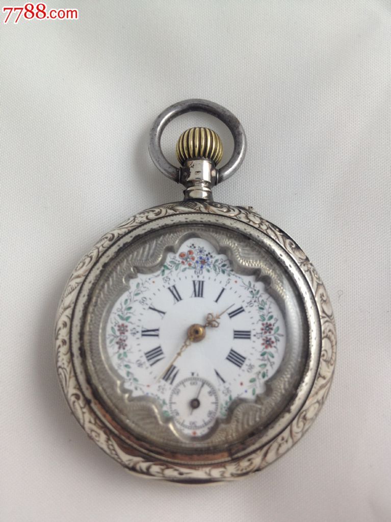 1860年彩绘瑞士银怀表(纯手工彩绘)新年贺岁特价