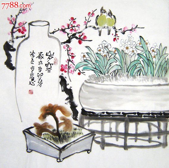 陈石·四尺斗方花鸟