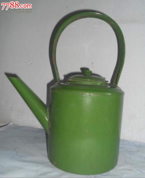 老军绿搪瓷壶品好未用