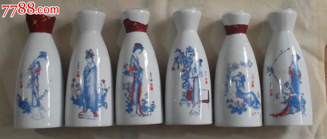 125ml"十二金钗"白瓷酒瓶【12只一套全】