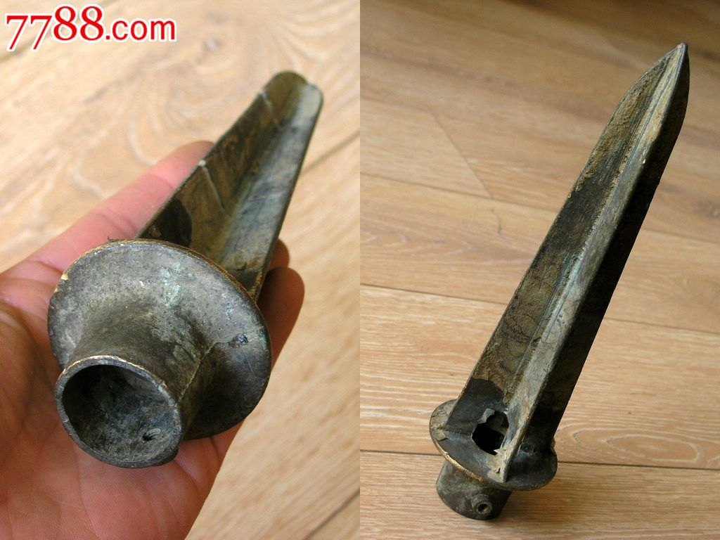 西洋收藏-上世纪早期澳洲布里斯班四棱带款铜梭镖旗杆头