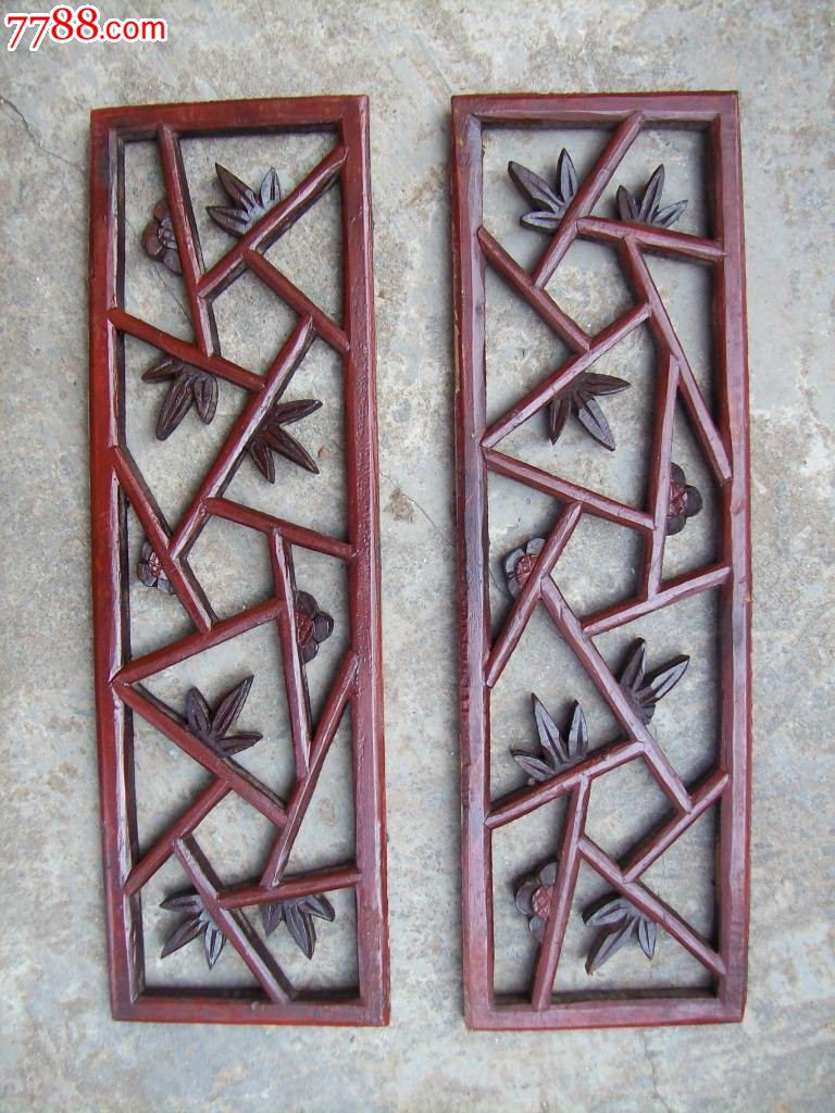 花窗竹报平安民国