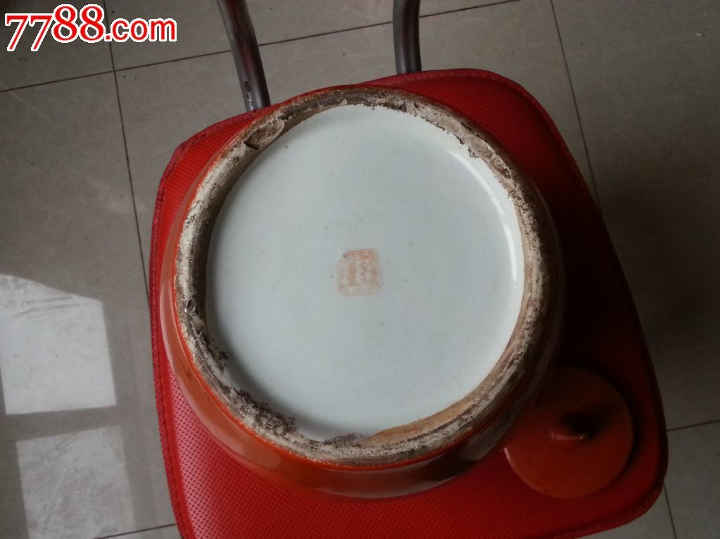 晚清大名家余元昌造精品珊瑚红描金大号冬瓜罐一个保真包老