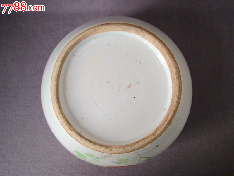 民国永顺作粉彩枝头求友花鸟罐粥罐一只缺盖