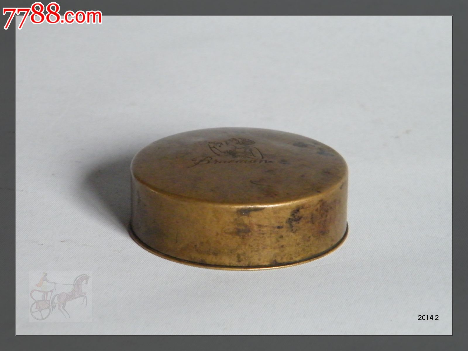 252-民国美女图案铜粉盒