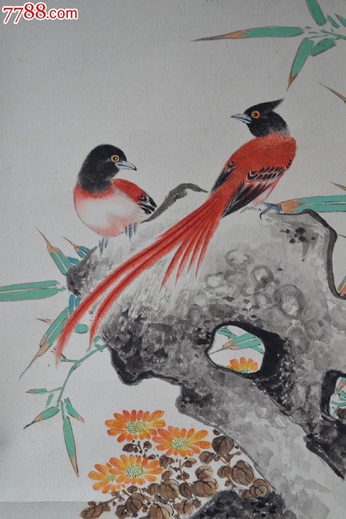 双寿图,条幅画芯尺寸:660mm/360mm;-se22226186-花鸟国画原作-零售