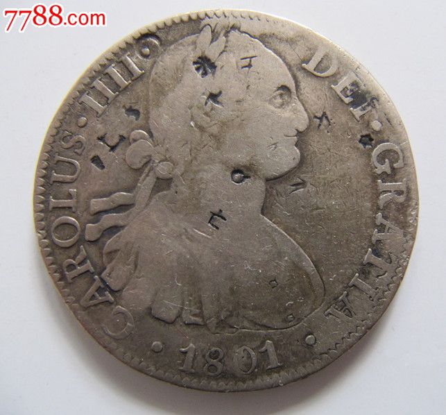 1801年西班牙双柱银币