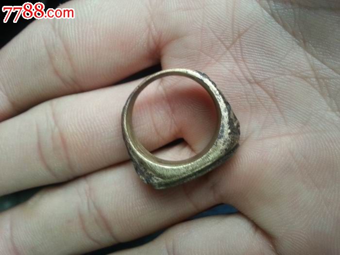 精品晚清黄铜带工戒指_铜杂件_第1张_7788铜器收藏