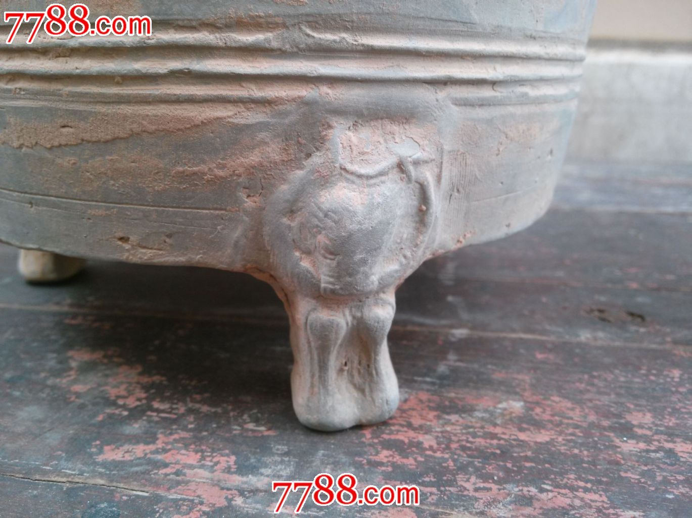 汉代三足神兽陶仓陶罐