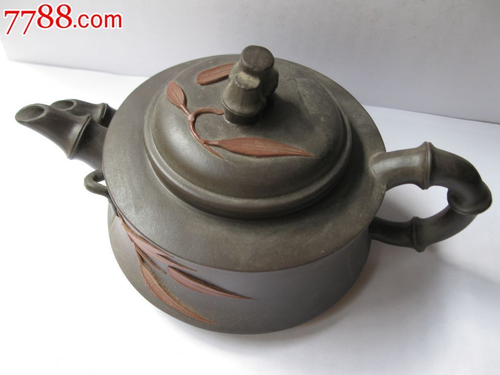 竹节造型"双嘴"壶——出自80-90年代,确保真品!(紫砂壶9)