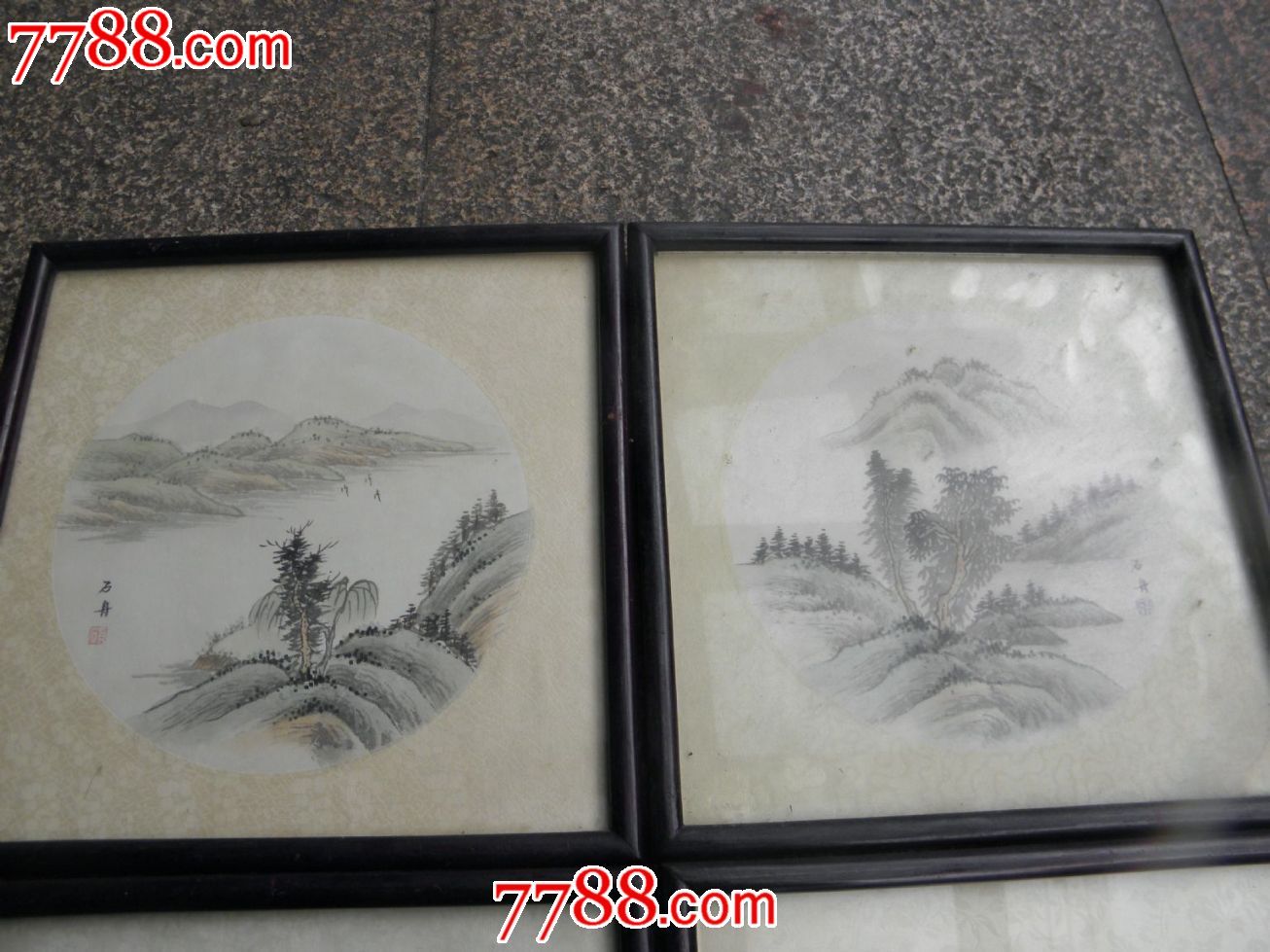 著名老画家石舟-浅绛山水四幅