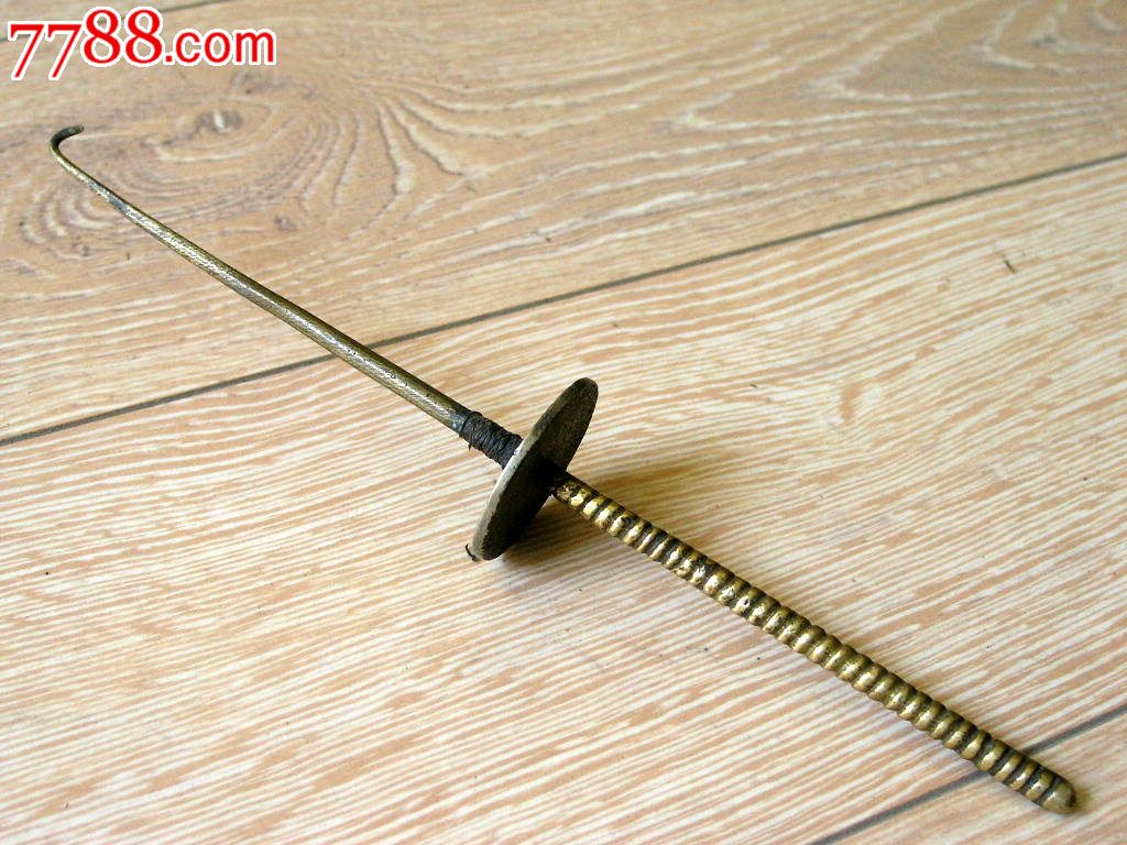 纺织工具收藏140301-民国边疆带铜板全铜线捻(捻线砣)