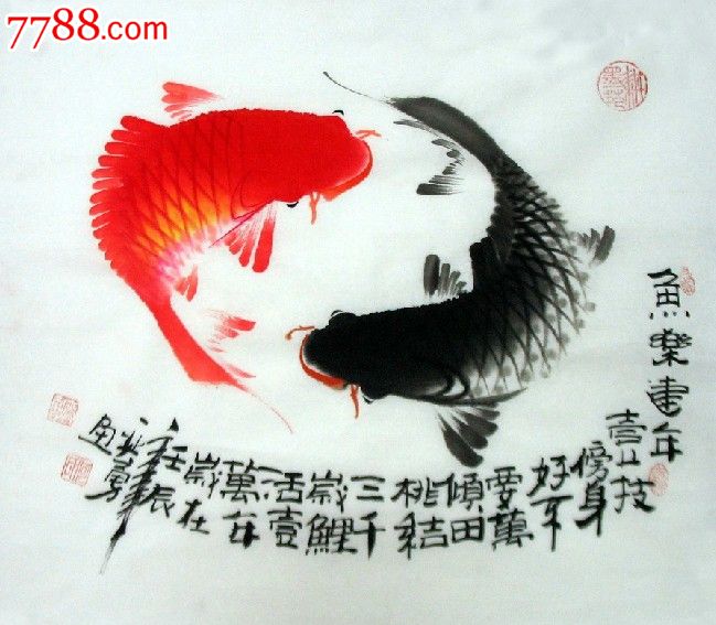 三尺斗方连年有余阴阳风水鱼