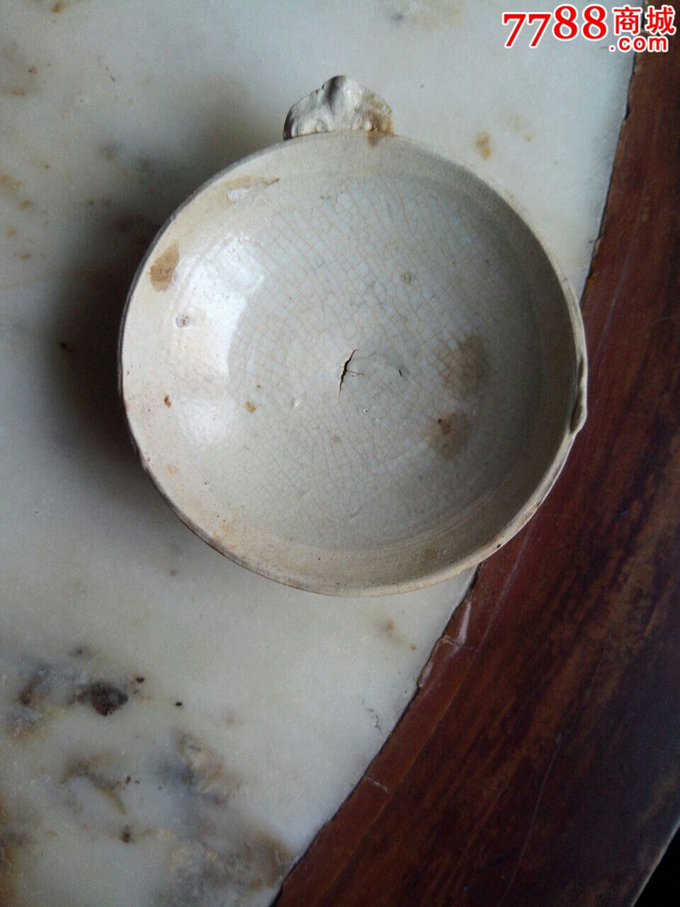 宋代青白瓷灯盏(出土/有窑裂)