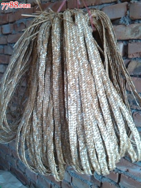 胶东民俗纯手编辫子麦秸草编工艺品原料草帽原料6元/米