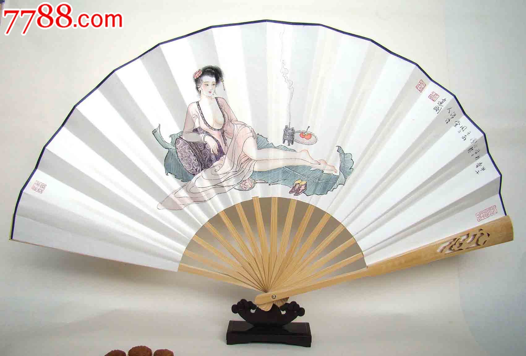 成扇仕女图手绘真迹周建刚画