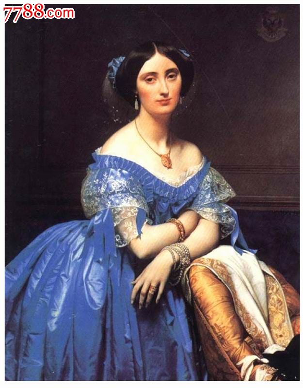 名画欣赏100幅,加拉的玻林娜61埃莲诺尔安格尔1853年油画