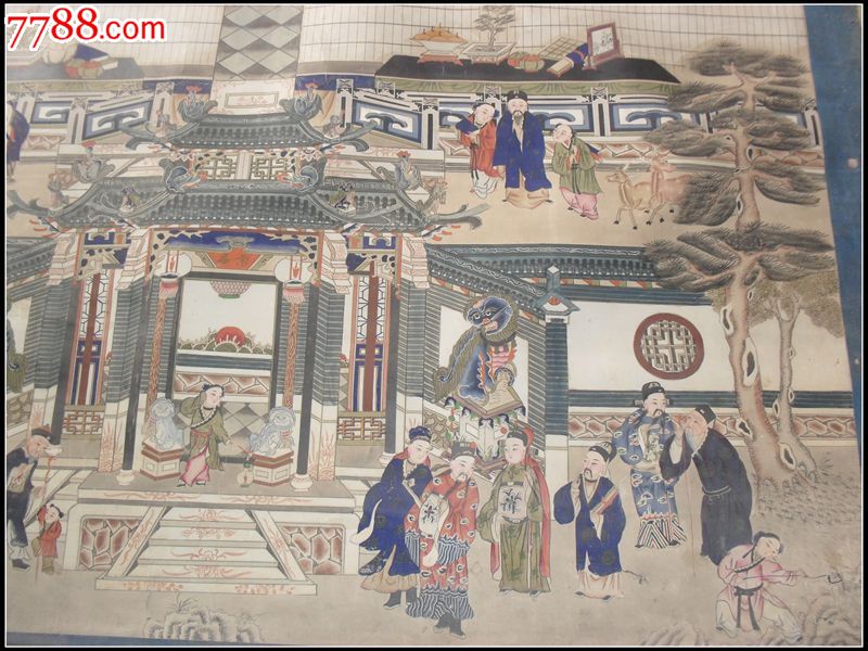 存世极罕的清代高密名族李氏大家堂设色精绘绢本绫裱