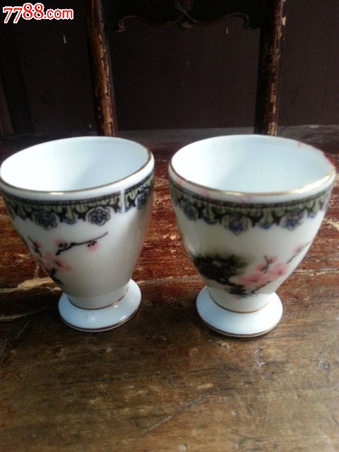醴陵永胜瓷厂小酒杯2只