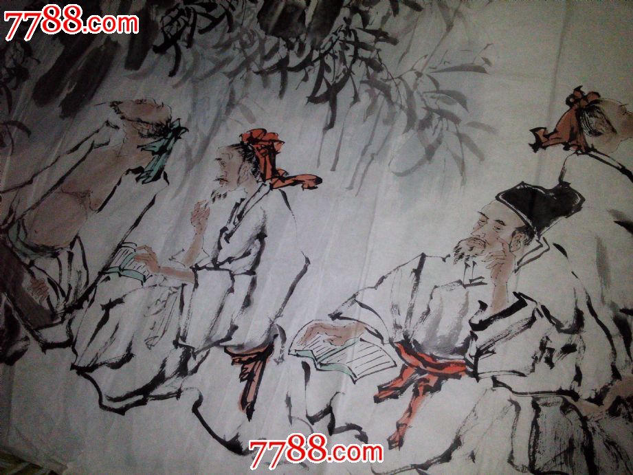 竹林七贤工笔画片