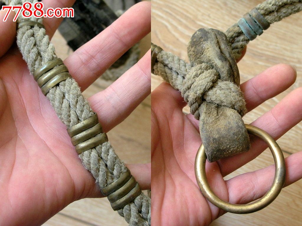 马具收藏140401-边疆早期自制铜箍铜环马笼头一套