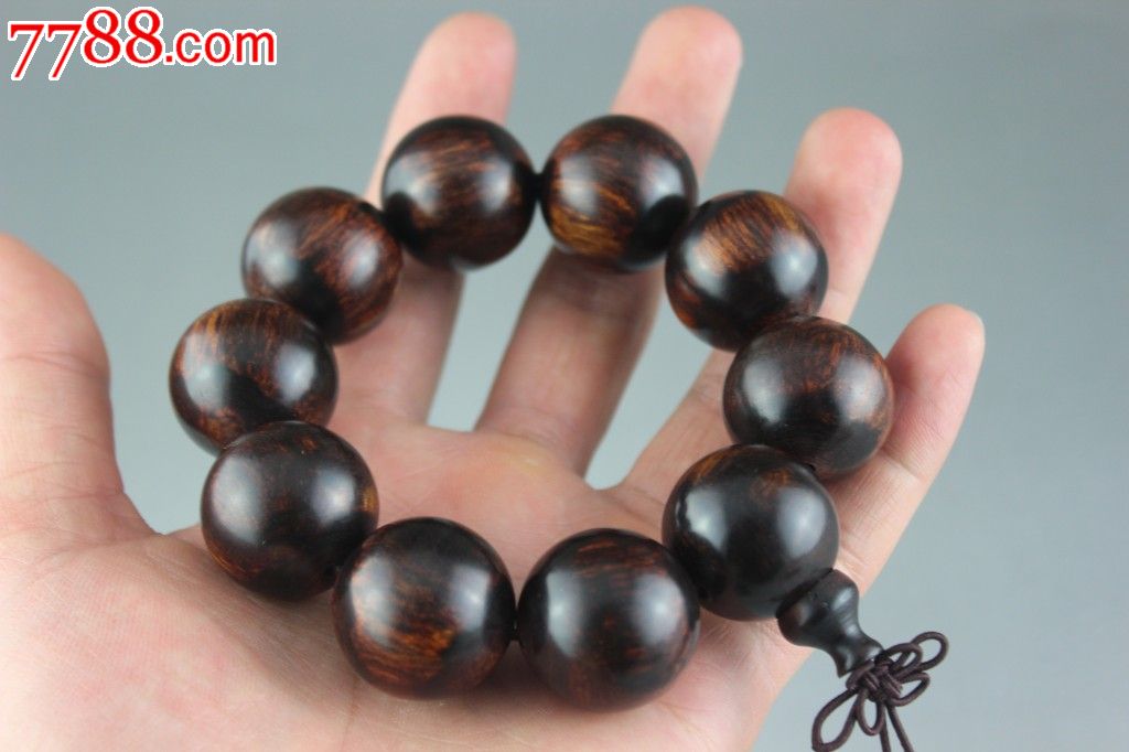 【海南黄花梨油梨老料佛珠手串】