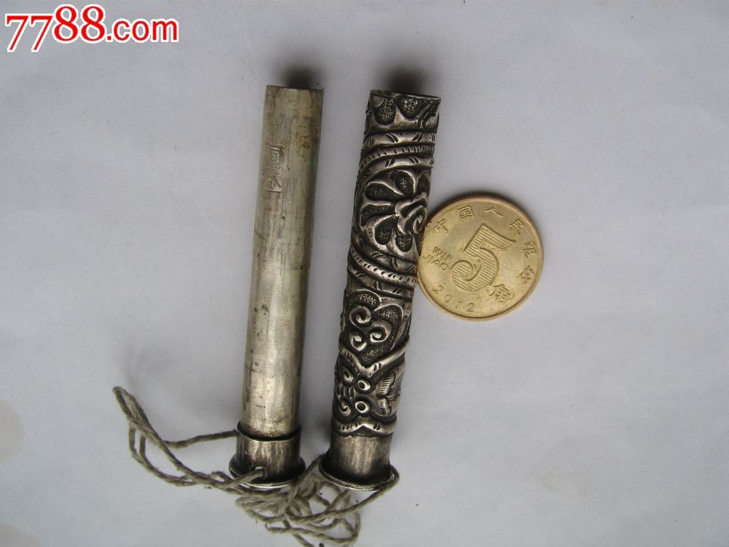 清代刻花银针筒.已售出