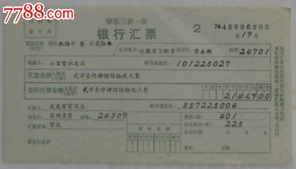 华东三省一市·银行汇票(填写样票)