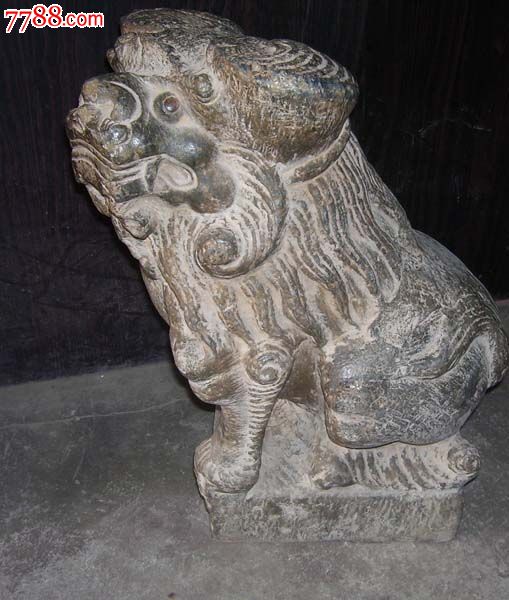 清代石狮子一只*********博望坡旧货店