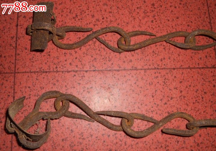 民国老扁担钩一对