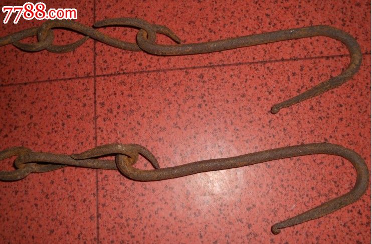 民国老扁担钩一对