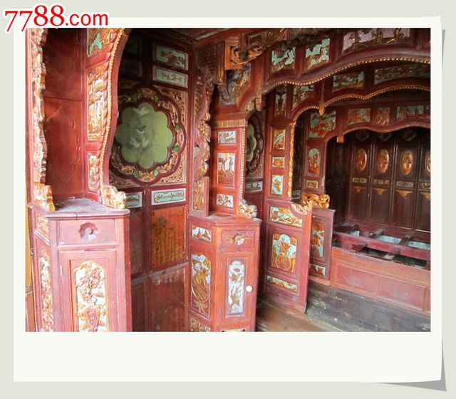 明清古旧家具zx1441嫦娥奔月千工镏金雕刻四进拔步床