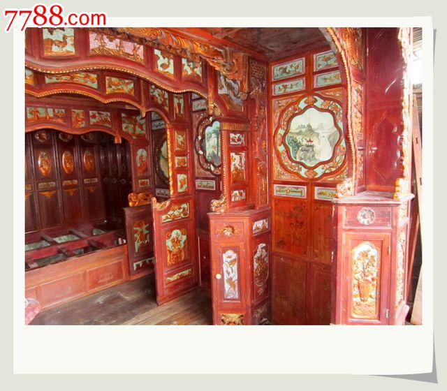 明清古旧家具zx1441嫦娥奔月千工镏金雕刻四进拔步床