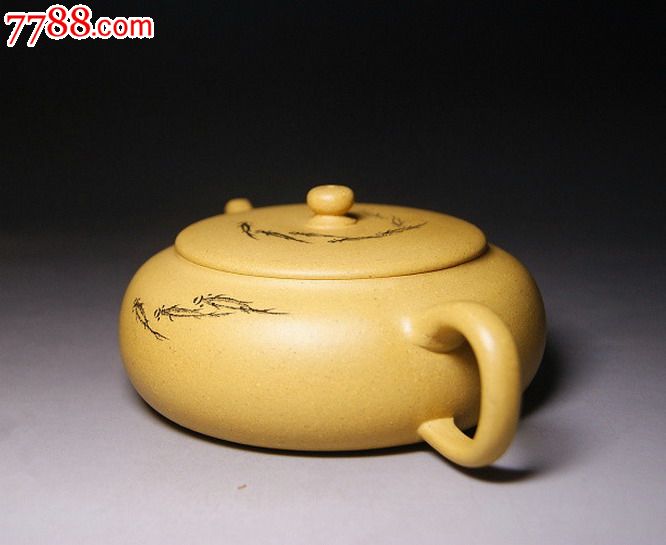 全手工内印.果冻黄本绿泥.大球孔超薄胎【桑扁壶】