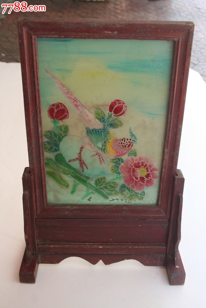 民国·玻璃画插屏_第1张_7788收藏__中国收藏热线