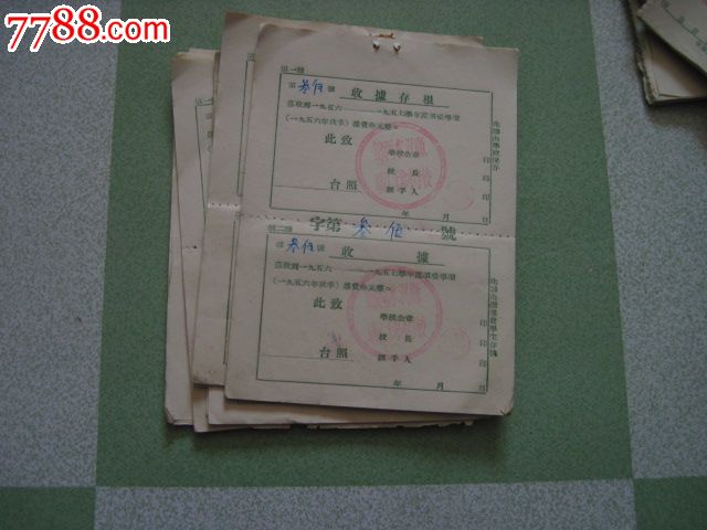 收据收据存根联【空白】有公章