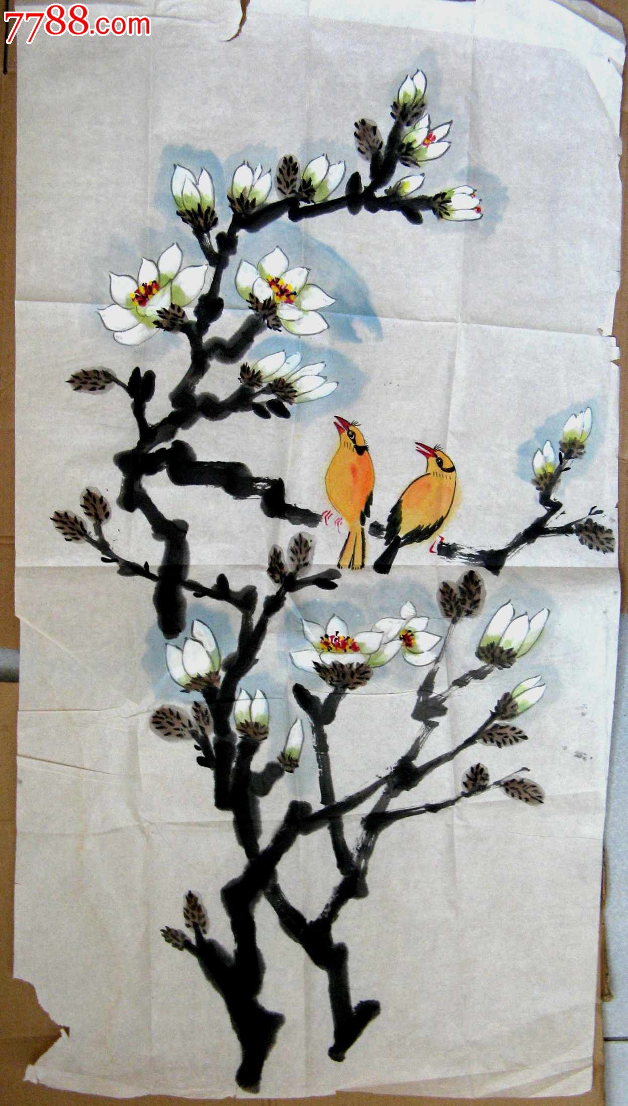 莺雀婉鸣玉兰开-价格:24元-se23702889-花鸟国画原作-零售-7788收藏