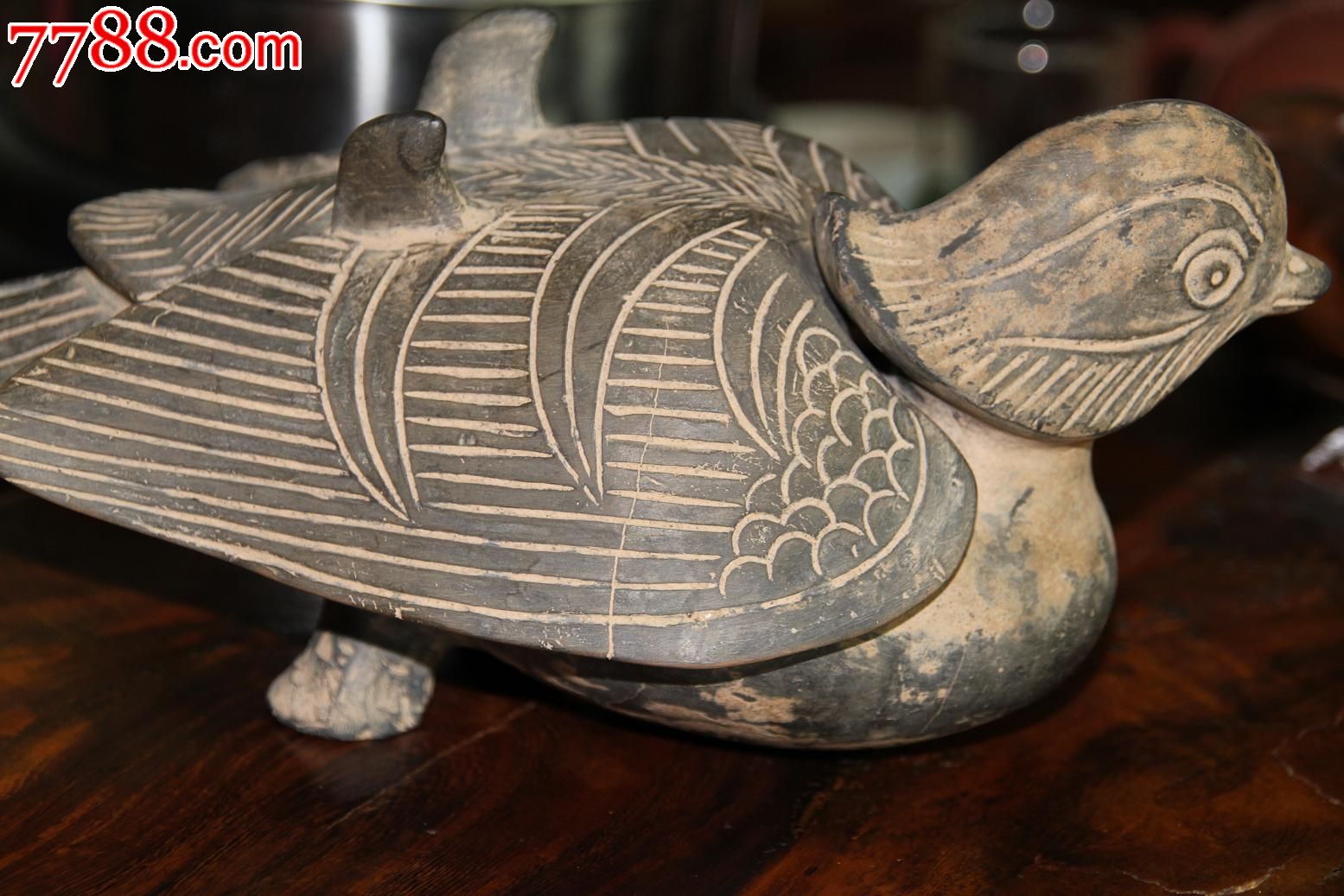 对鸳鸯黑陶砚(黑陶)