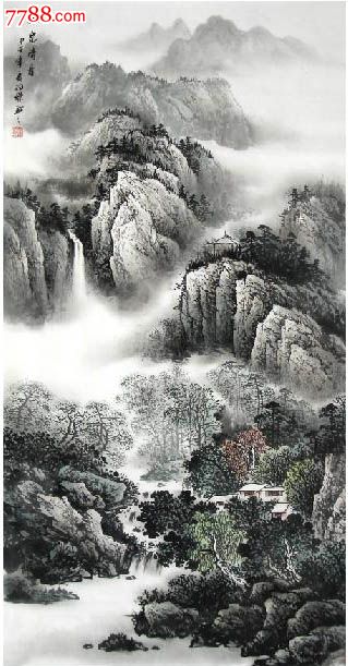 梁羽杰·四尺山水(中堂)-se23827004-山水国画原作-零售-7788收藏