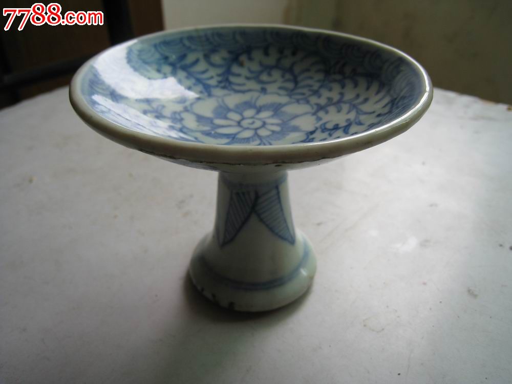 清嘉道,青花瓷高脚碟