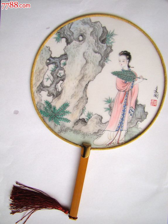 纯手绘团扇周建刚作品-se24027392-人物国画原作-零售-7788收藏