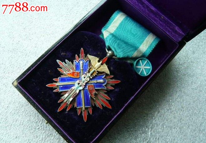 日本勋五等金鵄银质勋章原盒原略_军功章/勋章_海宁潮钱币【7788收藏