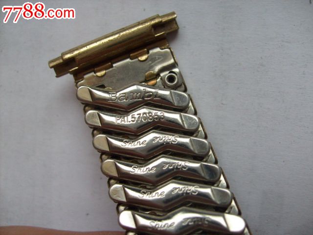 进口bambi牌包金弹簧男表带