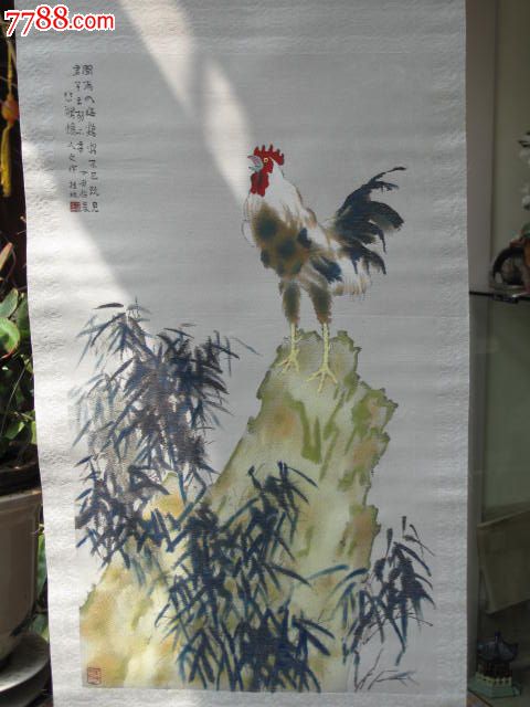 都锦生丝织画-徐悲鸿风雨鸡鸣图