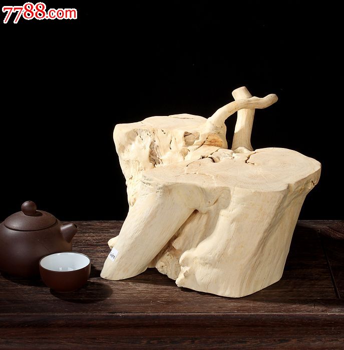 宜居品阁/天然根雕奇石/白腊木案台用根艺小底座蝶梦ywd854
