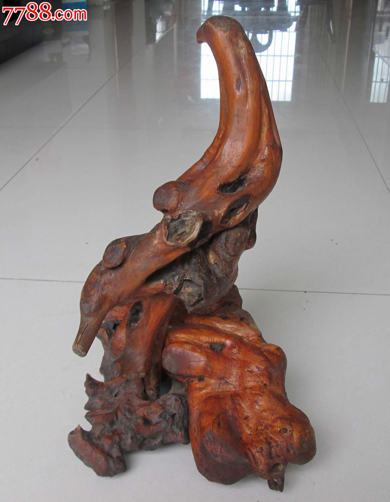 80年代,天然根雕,锦鸡