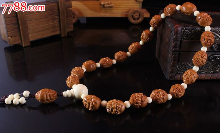 橄榄核橄榄胡精雕----李曼款十八罗汉手串手链h76