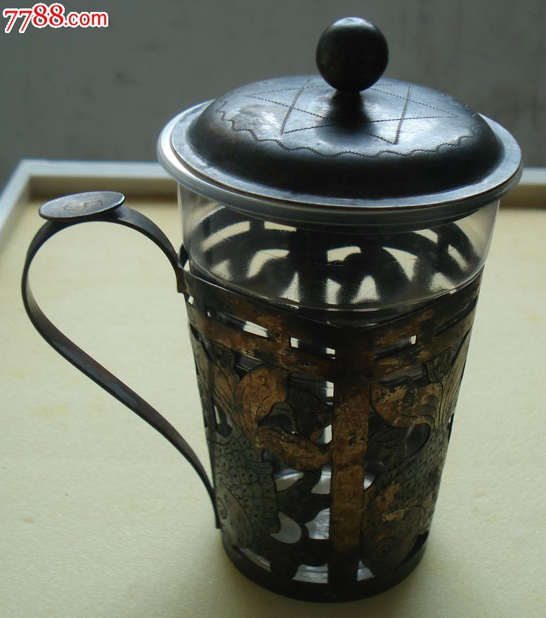 民国杨庆和镂空银杯托