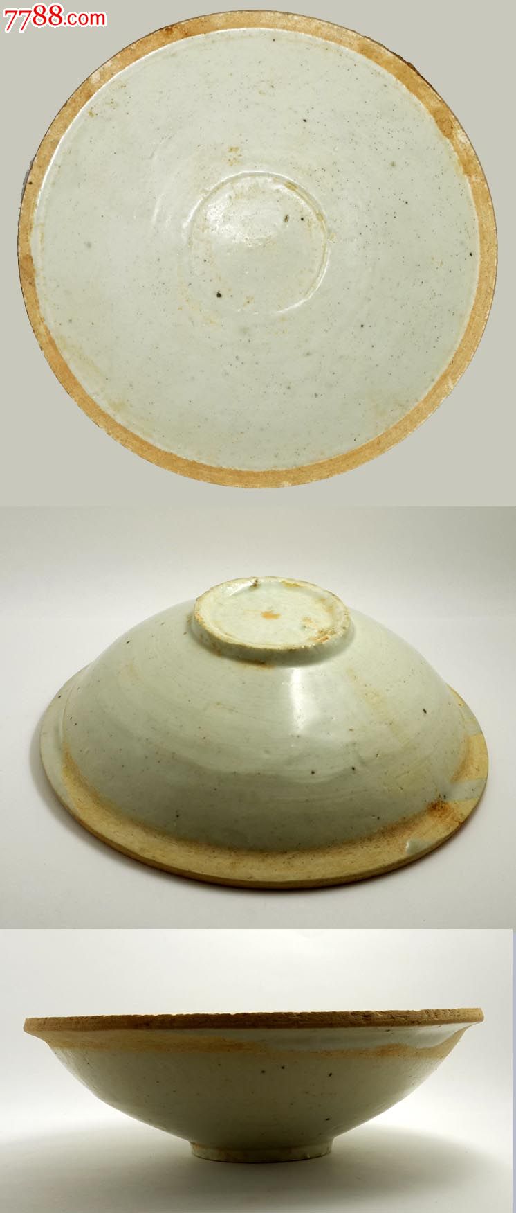 南宋代宋朝湘湖窑系影青瓷青白釉瓷器斗笠碗茶盏真品古玩收藏甲