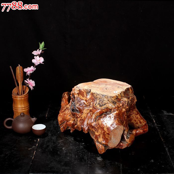 宜居品阁/天然根雕奇石/杜鹃根案台摆件底座根艺花台ywd884